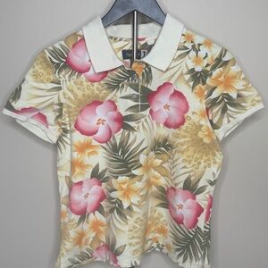 Floral Sugar Reef Cotton Short Sleeve Polo Shirt